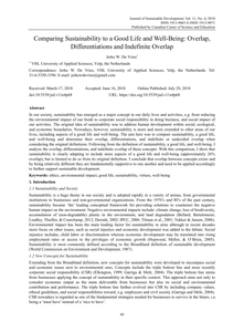 Comparing sustainability to a good life and well-being: overlap, differentiations and indefinite overlap