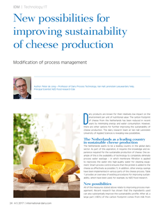 New possibilities for improving sustainability of cheese production