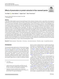 Effects of preservation on protein extraction in four seaweed species