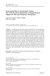 From Spatial Data to Synchronised Actions: The Network-centric Organisation of Spatial Decision Support for Risk and Emergency Management. Applied Spatial Analysis and Policy, 1–22