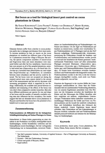 Bat boxes as a tool for biological insect pest control on cocoa plantations in Ghana