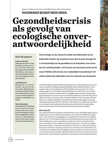 Gezondheidscrisis als gevolg van ecologische onverantwoordelijkheid