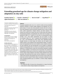 Extending grassland age for climate change mitigation and adaptation on clay soils