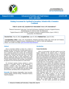 Raising awareness for agrifood in secondary schools with a genomics cookbook