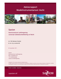 Adviesrapport modelinstrumentarium Vecht