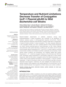 Temperature and nutrient limitations decrease transfer of conjugative IncP-1 plasmid pKJK5 to wild Escherichia coli strains