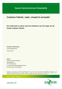 Creatieve Fabriek, raakt, smaakt & vermaakt!