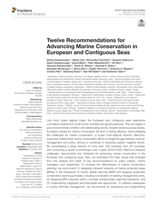 Twelve recommendations for advancing marine conservation in European and contiguous seas