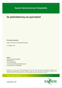 De patiëntbeleving van gastvrijheid