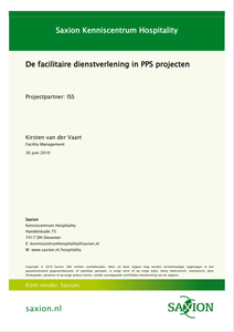 De facilitaire dienstverlening in PPS projecten