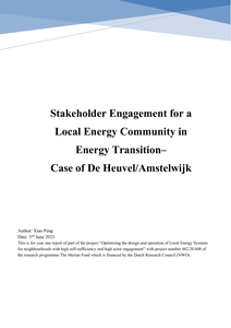 Stakeholder Engagement for a Local Energy Community in Energy Transition– Case of De Heuvel/Amstelwijk