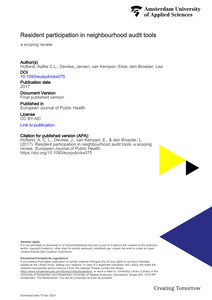 Resident participation in neighbourhood audit tools