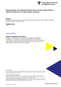 Psychosocial- and physical functioning in hypermobile Ehlers-Danlos Syndrome: a 5-year follow-up study