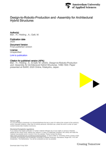 Design-to-Robotic-Production and -Assembly for Architectural Hybrid Structures