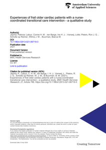 Experiences of frail older cardiac patients with a nurse-coordinated transitional care intervention - a qualitative study