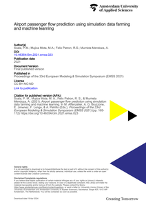 Airport passenger flow prediction using simulation data farming and machine learning