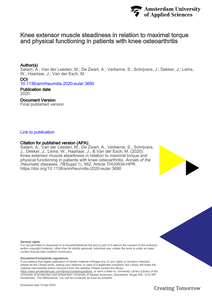 Knee extensor muscle steadiness in relation to maximal torque and physical functioning in patients with knee osteoarthritis