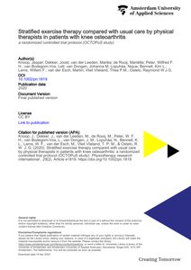 Stratified exercise therapy compared with usual care by physical therapists in patients with knee osteoarthritis