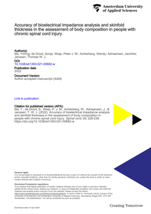 Accuracy of bioelectrical impedance analysis and skinfold thickness in the assessment of body composition in people with chronic spinal cord injury