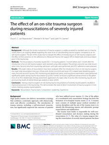 The effect of an on-site trauma surgeon during resuscitations of severely injured patients 