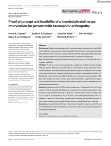 Proof of concept and feasibility of a blended physiotherapy intervention for persons with haemophilic arthropathy