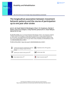 The longitudinal association between movement behavior patterns and the course of participation up to one year after stroke