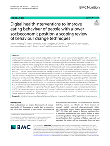 Digital health interventions to improve eating behaviour of people with a lower socioeconomic position: a scoping review of behaviour change techniques