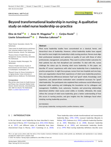 Beyond transformational leadership in nursing 