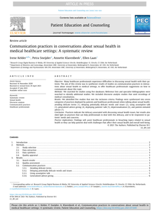 Communication practices in conversations about sexual health in medical healthcare settings