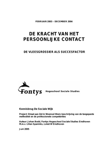 De kracht van het persoonlijke contact, methodiek en comptenties