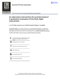 An alternative intervention for juvenile hackers? A qualitative evaluation of the Hack_Right intervention